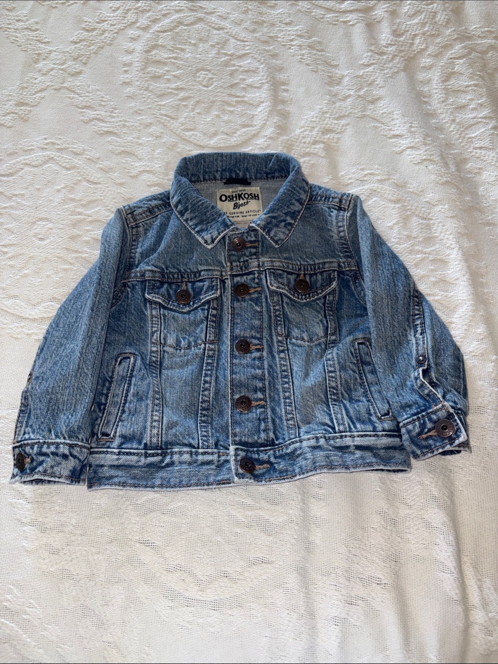 OshKosh B'gosh Light Blue Girls Denim Jacket Gently Loved 18m